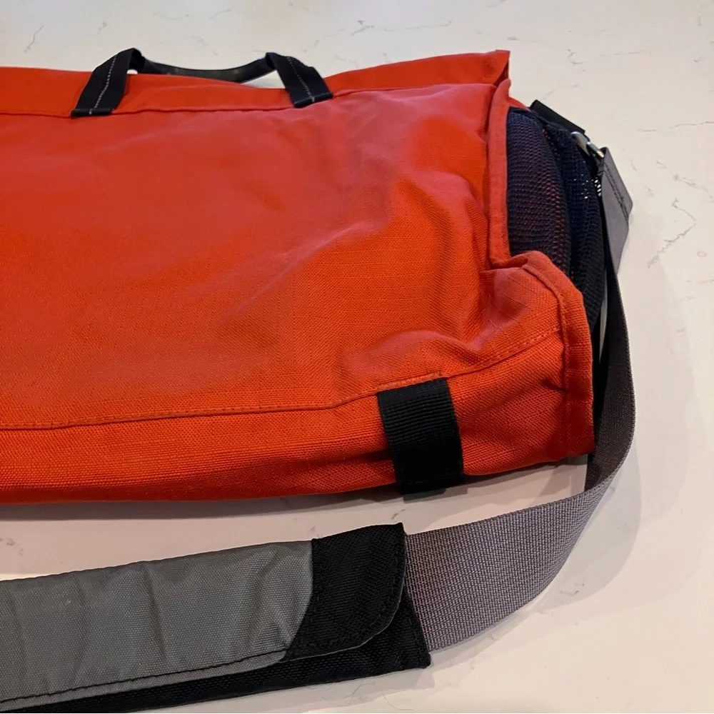 Lands' End Orange Messenger Laptop Briefcase Bag - Picture 10 of 16